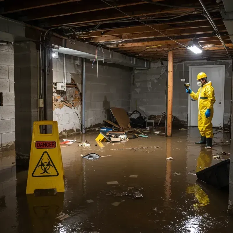 Flooded Basement Electrical Hazard in Lemont, PA Property