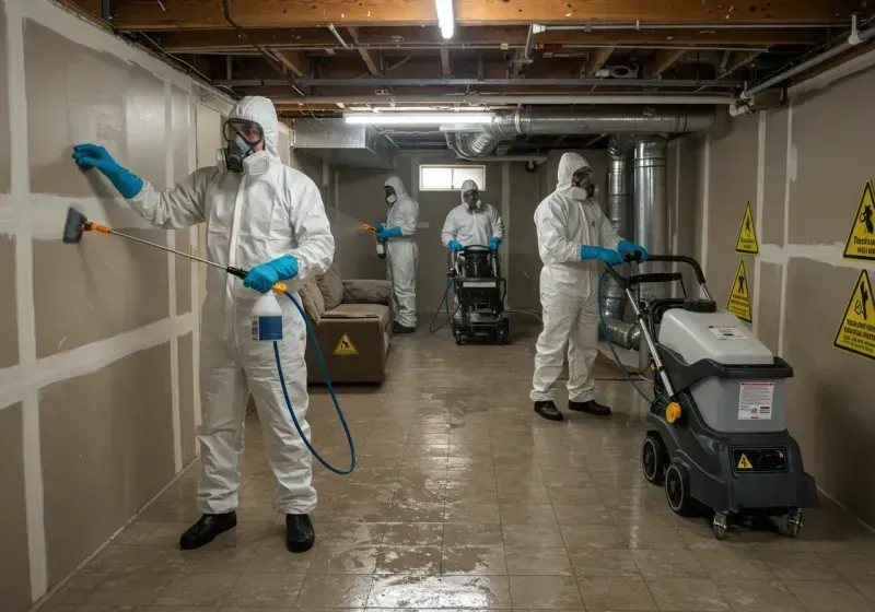 Basement Moisture Removal and Structural Drying process in Lemont, PA